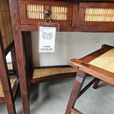 Teak split bamboo desk w/ chair