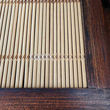 Teak split bamboo side table