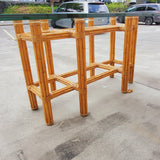 Rattan Style Glass Top Dining