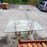 Rattan Style Glass Top Dining