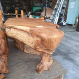 Honu Carved Teak Root Coffee Table