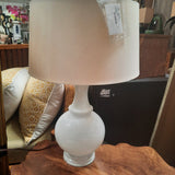 White Blown Glass Table Lamp