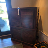 Contemporary Slatted Wood Cabinet