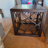 Geometric Wood End Table