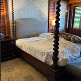Turned Wood Barley Twist King Bed Frame