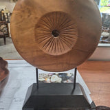 PALECEK Carved Wood Sunburst Disc Sculpture