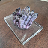 Purple Druzy Spirit Quartz Cluster on Lucite Base