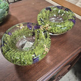 D&W Silks Botanical Clear Decorative Bowls - Pair