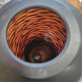 Amethyst & Amber Textured Art Glass Vase