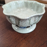 Celadon Crackle-Glazed Scalloped Pedestal Bowl