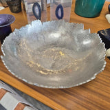Large Organic Silver Metal Centerpiece Bowl
