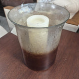 Antiqued Silver & Bronze Mercury-Glass Hurricane