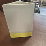 Ivory & Yellow Geometric Triangular Ceramic Vase