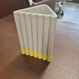 Ivory & Yellow Geometric Triangular Ceramic Vase