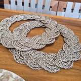 Braided Natural Fiber Decorative Rings - Pair