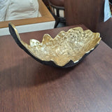 Organic Black & Antique-Gold Metal Centerpiece Bowl