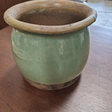 Jade Green Celadon-Style Glazed Pottery Planter