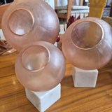 Currey & Company Fresno Pink Glass Orb Set - Three