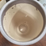 Tall Speckled Gray Vase with Bronze-Tone Foot