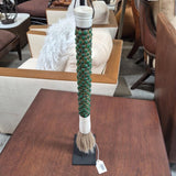Green Cabochon Decorative Brush with Stand