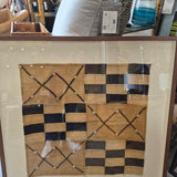 Framed Kuba-Style Textile with Cowrie Shells