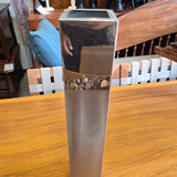 Tall Silver-Tone Column Vase