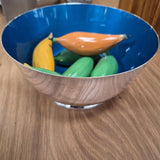 Reed & Barton Jamestown Blue Enamel Bowl with Faux Fruit