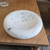 Shallow White and Gray Stone Bowl