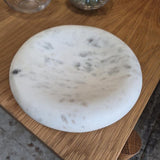 Shallow White and Gray Stone Bowl