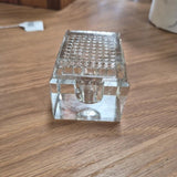 Clear Glass Lidded Inkwell-Style Vessel