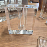 Clear Square Block Bud Vase