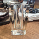 Tall Clear Rectangular Block Vase