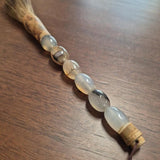 Translucent Smoky and Honey Oval-Bead Decorative Brush