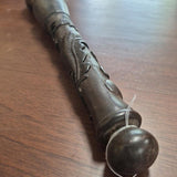 Dark Carved Relief-Handle Decorative Brush