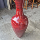 Crimson Red Plastic Floor Vase