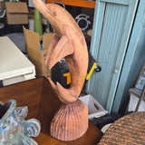 Carved Wooden Dolphin Sculpture