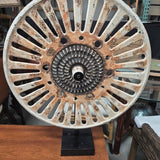 RH Distressed Industrial Wheel Sculpture