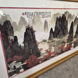 Chinese River Landscape Embroidered Textile