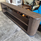 RH Mulholland 96-inch Low Console - Brown Oak