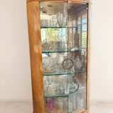Art Deco-Inspired Curved Glass Curio Cabinet