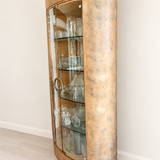 Art Deco-Inspired Curved Glass Curio Cabinet