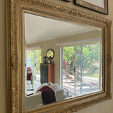 Ornate Gold-Tone Beveled Wall Mirror