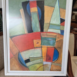 Colorful Geometric Abstract - White Frame