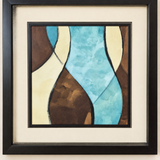 Aqua and Brown Flowing Abstract - Dark Frame