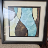 Aqua and Brown Flowing Abstract - Dark Frame