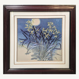 Moonlit Orchids Embroidered Textile — cropped and straightened original photograph; full frame shown in additional photos