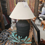 Woven black lamp