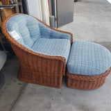 Wicker Work Chair & Ottoman