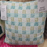 Blue Green Square Pillow