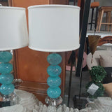 Table Lamp Glass Float Lamps Pair